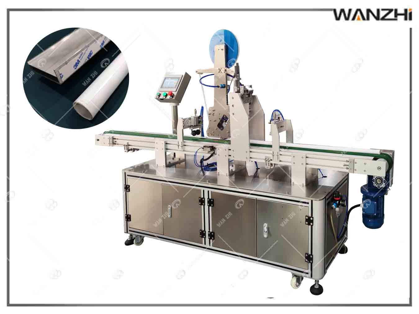 鋁條圓管貼膠機_圓管貼雙（shuāng）麵（miàn）膠機_東莞市一起草 www.17.com网站自動化科技有限公司（sī）