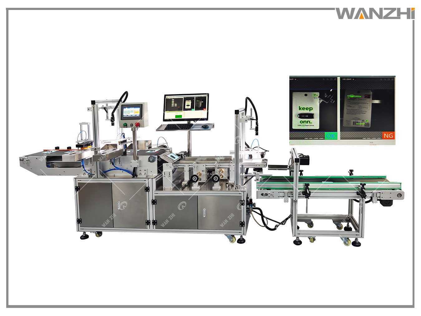 包裝盒視覺檢測機,ccd檢測機,盒子貼標機