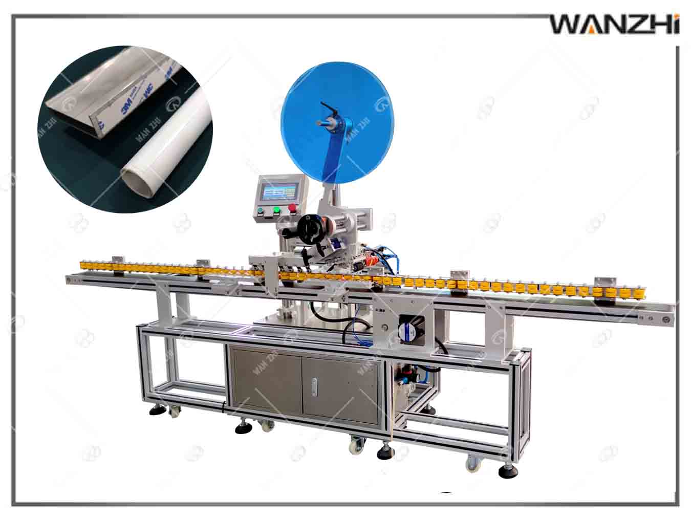 鋁隔條貼膠機,長（zhǎng）管貼雙麵膠機,貼條狀雙麵膠（jiāo）機